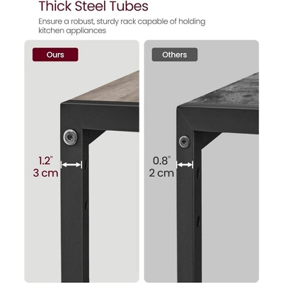 VASAGLE Bakers Rack With Charging Station, Coffee Bar Stand With Adjustable Storage Shelf, Grid Panel, 12 Hooks, Table For Microwave, Kitchen 7 VASAGLE Bakers Rack With Charging Station, Coffee Bar Stand With Adjustable Storage Shelf, Grid Panel, 12 Hooks, Table For Microwave, Kitchen - Image 5