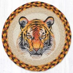 Earth Rugs Hand-Braided Bengal Tiger Round Trivet Hot Pad 10 Inch -Target KitchenAid GUEST 93952666 5b27 4afa 9777 037db43cef19