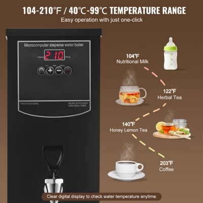 VEVOR Commercial Water Boiler, Electric Hot Water Dispenser With 316 Stainless Steel Heating Tube, 1500W Step-by-step Fast Heating 50L Per Hour 5 VEVOR Commercial Water Boiler, Electric Hot Water Dispenser With 316 Stainless Steel Heating Tube, 1500W Step-by-step Fast Heating 50L Per Hour - Image 3