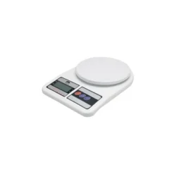 J&V TEXTILES Kitchen Food Scale For Baking And Cooking, Lightweight And Durable Design, LCD Digital Display, 8" X 6" X 1.25", White
