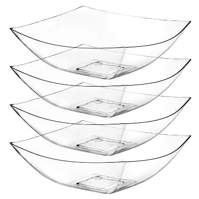 Posh Setting Square Fancy Clear Serving Bowl - 32 Oz. - 4 Pack 9 Posh Setting Square Fancy Clear Serving Bowl - 32 Oz. - 4 Pack - Image 7