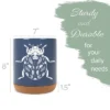 Elanze Designs 8 Inch Floral Beetle Large Ceramic Kitchen Utensil Holder Navy Blue And White Crock With Cork Base
