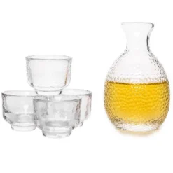 Slickblue Exquisite 5-Piece Handblown Sake Set: Jug And 4 Tumblers - Blue/Clear -Target KitchenAid GUEST 952ac955 7f31 4ab7 a7c9 9f02acbdc716