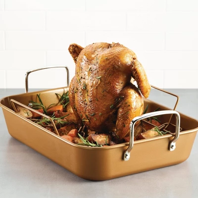 Ayesha Curry 11"x15" Copper Nonstick Roasting Pan 3 Ayesha Curry 11"x15" Copper Nonstick Roasting Pan