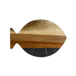 Slickblue Stylish Fish Shaped Acacia Wood & White/Black Marble Board For Serving, Cutting, And Charcuterie, 11.75"x7.75" -Target KitchenAid GUEST 95a0209b ea80 4e00 9887 e1c403b33ffc