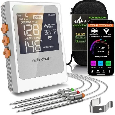 NutriChef NCWIRBBQ007 WiFi Smart BBQ Grill Thermometer With Digital Display 10 NutriChef NCWIRBBQ007 WiFi Smart BBQ Grill Thermometer With Digital Display - Image 8