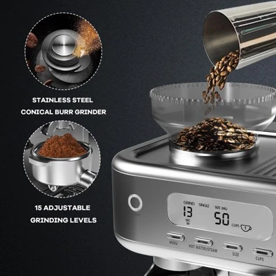 Espresso Machine With Grinder, Professional Coffee And Espresso Maker Combo 4 Espresso Machine With Grinder, Professional Coffee And Espresso Maker Combo - Image 2