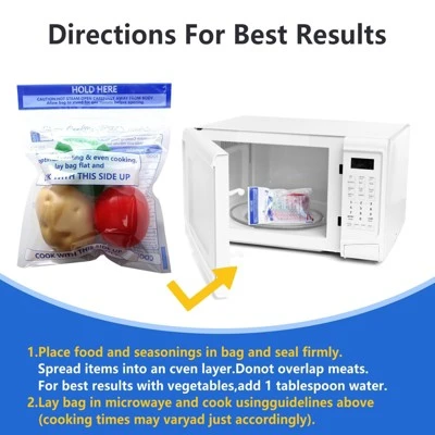 Itopfox 12 Pcs Reusable Microwave Steamer Cooking Bags For Vegetables Potatoes Meat, Perfect For Healthy Steam Cooking, Preserves Nutrients 7 Itopfox 12 Pcs Reusable Microwave Steamer Cooking Bags For Vegetables Potatoes Meat, Perfect For Healthy Steam Cooking, Preserves Nutrients - Image 5