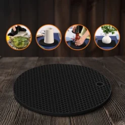 Cheer Collection 4-Pack Silicone Trivets – Non-Slip Heat-Resistant Mats For Hot Pots, Coasters, Drying, Jar Opening -Target KitchenAid GUEST 967b7ea7 ff3b 40b1 a250 31772e9c40aa