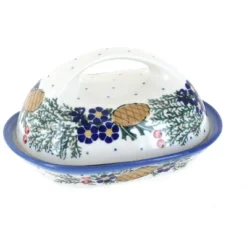 Blue Rose Polish Pottery 15A WR Unikat Butter Dish