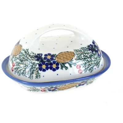 Blue Rose Polish Pottery 15A WR Unikat Butter Dish 3 Blue Rose Polish Pottery 15A WR Unikat Butter Dish