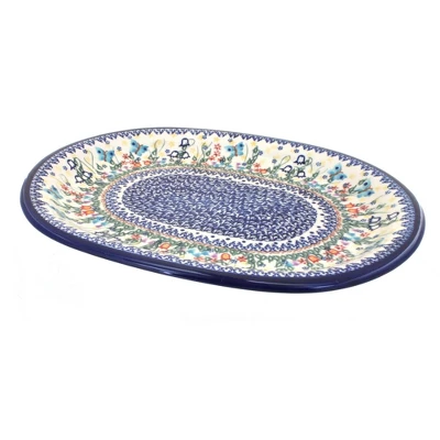 Blue Rose Polish Pottery 114 Vena Large Oval Platter 3 Blue Rose Polish Pottery 114 Vena Large Oval Platter