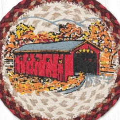 Earth Rugs Covered Bridge Round Trivet – 10" Rustic Country Scene Print On Braided Natural Jute Table Mat 6 Earth Rugs Covered Bridge Round Trivet – 10" Rustic Country Scene Print On Braided Natural Jute Table Mat -Target KitchenAid GUEST 9781795c 08f3 4330 bf50 131452429851