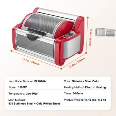 VEVOR Shawarma Grill Machine, Chicken Shawarma Cooker Machine Countertop, Electric Stainless Steel Broiler Gyro Rotisserie Oven Doner Kebab Machine 9 VEVOR Shawarma Grill Machine, Chicken Shawarma Cooker Machine Countertop, Electric Stainless Steel Broiler Gyro Rotisserie Oven Doner Kebab Machine - Image 7