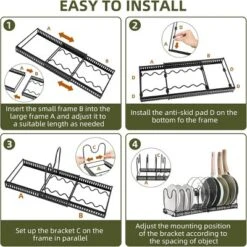 FURNIinspire Kitchen Rack Pot Rack Expandable Pan Organizer Lid Holder Adjustable Kitchen Cabinet Cookware Frying Rack, Black, 12.29"*8.19"*2.73" 12 FURNIinspire Kitchen Rack Pot Rack Expandable Pan Organizer Lid Holder Adjustable Kitchen Cabinet Cookware Frying Rack, Black, 12.29"*8.19"*2.73" -Target KitchenAid GUEST 97bbd5d4 6a68 409d be48 6f923474c2af