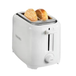 Proctor Silex 2-Slice Toaster - White: Compact Bread Toaster, 700W, Plastic, Easy Clean, 1-Year Warranty