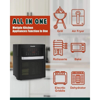 ZACHVO 10-in-1 Air Fryer Oven, 1500W, 16QT, Stainless Steel, Convection, Rotisserie, Dehydrator, LED Digital Touchscreen, Recipes 3 ZACHVO 10-in-1 Air Fryer Oven, 1500W, 16QT, Stainless Steel, Convection, Rotisserie, Dehydrator, LED Digital Touchscreen, Recipes