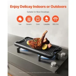 VEVOR Reversible Grill/Griddle, 20x10 Inch Pre-Seasoned Cast Iron Griddle, Portable Rectangular Pan With Handle, Family Cookware, Black 12 VEVOR Reversible Grill/Griddle, 20x10 Inch Pre-Seasoned Cast Iron Griddle, Portable Rectangular Pan With Handle, Family Cookware, Black -Target KitchenAid GUEST 98b12f30 2e60 41e9 80b5 7456a1feaa71