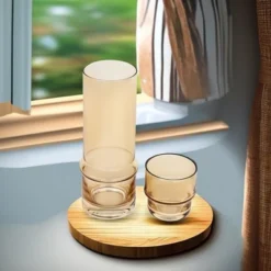 Elle Decor Bedside Water Carafe With Tumbler 33-Ounce Pitcher And Matching Drinking Glass, Stackable Cup As A Lid For Carafe -Target KitchenAid GUEST 98dfc63a bc16 4d8a 8749 8884888cd045