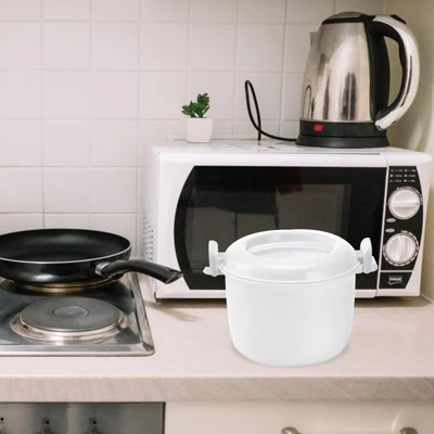 Itopfox Microwave Rice Cooker With Steamer Basket, Lid & Locking Clip For Cooking Rice, Vegetables, Soup & More In Microwave, Reusable & Food Safe 7 Itopfox Microwave Rice Cooker With Steamer Basket, Lid & Locking Clip For Cooking Rice, Vegetables, Soup & More In Microwave, Reusable & Food Safe - Image 5