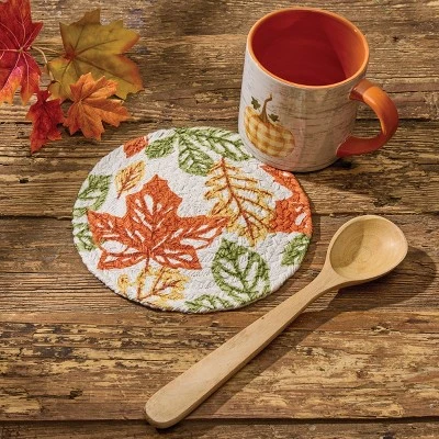 Park Designs Fall Leaves Printed Braided Trivet Set 8" 4 Park Designs Fall Leaves Printed Braided Trivet Set 8" - Image 2