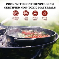 Alva Nori Enameled Cast Iron Griddle Pan 11" Non Toxic Grooved Ridges Seasoned Round Grill Pan Compatible W/ All Stovetops Oven Safe & Induction Safe -Target KitchenAid GUEST 9a2affe2 ee30 4509 ae00 0874a0083714