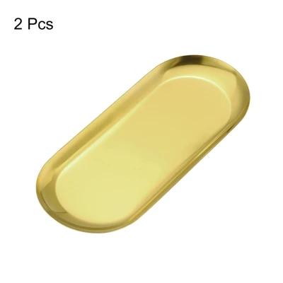 Unique Bargains Stainless Steel Mirror Polished Decorative Rust-resistant Decorative Tray 4 Unique Bargains Stainless Steel Mirror Polished Decorative Rust-resistant Decorative Tray - Image 2