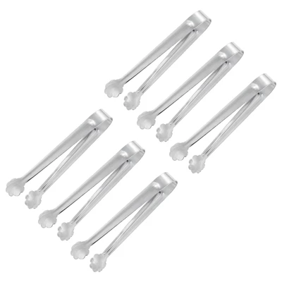 Unique Bargains Stainless Steel Ice Serving Tongs 4.5 Inch Silver 6 Pcs 7 Unique Bargains Stainless Steel Ice Serving Tongs 4.5 Inch Silver 6 Pcs - Image 5