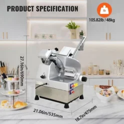 Commercial 10" Automatic Slicer Blade Electric Food Slicer Cutter 240+430W Motor