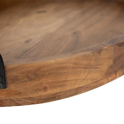 Northlight Acacia Wood Trays With Metal Handles - Set Of 3 - 21.75" 10 Northlight Acacia Wood Trays With Metal Handles - Set Of 3 - 21.75" - Image 8