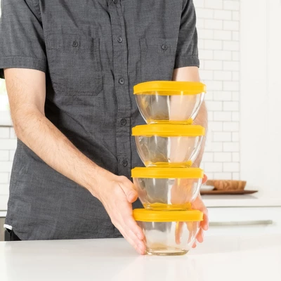 Libbey Serve It 16 Piece 2 Cup Glass Storage Bowl Container Set With Yellow Plastic Lids 6 Libbey Serve It 16 Piece 2 Cup Glass Storage Bowl Container Set With Yellow Plastic Lids - Image 4