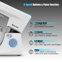 Costway Tilt-Head Stand Mixer 7.5 Qt 6 Speed 660W With Dough Hook, Whisk & Beater White 16 Costway Tilt-Head Stand Mixer 7.5 Qt 6 Speed 660W With Dough Hook, Whisk & Beater White -Target KitchenAid GUEST 9c2c02d2 5443 408a aac8 2ff9553a52bf