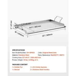 VEVOR Stainless Steel Griddle, 23x16 Inch Universal Flat Top Rectangular Plate, Gas Grill Griddle For BBQ Grill, Teppanyaki, Silver 16 VEVOR Stainless Steel Griddle, 23x16 Inch Universal Flat Top Rectangular Plate, Gas Grill Griddle For BBQ Grill, Teppanyaki, Silver -Target KitchenAid GUEST 9c3dd420 8c2b 4397 98c0 1f09d5ad607d