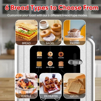 WHALL ULTRA 2 Slice Toaster, Touchscreen Toaster 2 Slice, Bagel Toaster, Extra Wide Slot Toaster 7 WHALL ULTRA 2 Slice Toaster, Touchscreen Toaster 2 Slice, Bagel Toaster, Extra Wide Slot Toaster - Image 5