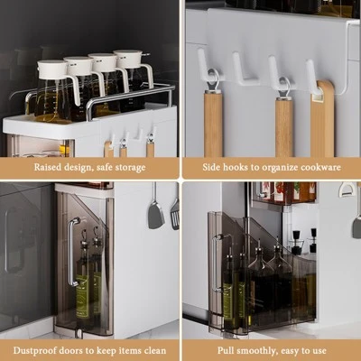 CuisinSmart Deaktop Spice Rack With Dustproof Doors For Kitchen, Spices Organizer For Cabinet- For Spices, Spoons, Knifes&Forks, Kitchenware 7 CuisinSmart Deaktop Spice Rack With Dustproof Doors For Kitchen, Spices Organizer For Cabinet- For Spices, Spoons, Knifes&Forks, Kitchenware - Image 5