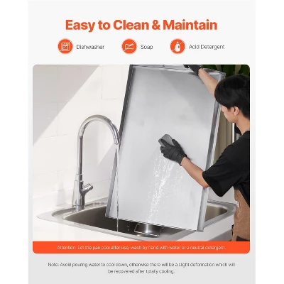 VEVOR Stainless Steel Griddle, 36x22 Inch Universal Flat Top Rectangular Plate, Gas Grill Griddle For BBQ Grill, Teppanyaki, Silver 7 VEVOR Stainless Steel Griddle, 36x22 Inch Universal Flat Top Rectangular Plate, Gas Grill Griddle For BBQ Grill, Teppanyaki, Silver - Image 5