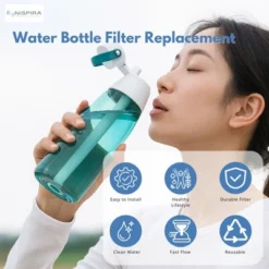 Nispira Activated Carbon Water Bottle Filter Replacement Compatible With Brita BB06 Hard Sided Stainless Steel And Plastic Bottle, 12 Packs