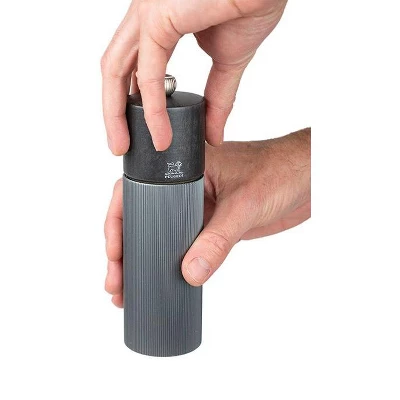 Peugeot | Line Salt Mill, Aluminum + Beechwood, Carbon, 18 Cm - 7 In 3 Peugeot | Line Salt Mill, Aluminum + Beechwood, Carbon, 18 Cm - 7 In