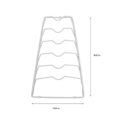 Organize It All Cabinet Door Lid Rack: Steel Kitchen Pot Rack, Under Cabinet Mount, White, 15.75" H X 18.11" D X 12.01" W 6 Organize It All Cabinet Door Lid Rack: Steel Kitchen Pot Rack, Under Cabinet Mount, White, 15.75" H X 18.11" D X 12.01" W - Image 4