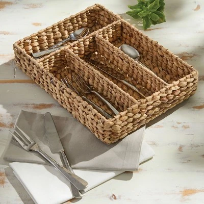 Split P Water Hyacinth Cutlery Basket 3 Split P Water Hyacinth Cutlery Basket