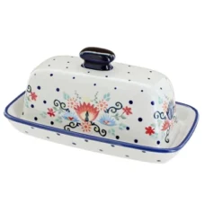 Blue Rose Polish Pottery M074 Manufaktura Butter DIsh -Target KitchenAid GUEST 9d6cb107 d417 49dc ad9d dcfc1500ee9a