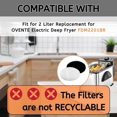 Nispira FDM2201BR Charcoal Oil Vapor Air Fryer Replacement Filters For OVENTE 2 Liter Electric Deep Fryer, 6 Packs 5 Nispira FDM2201BR Charcoal Oil Vapor Air Fryer Replacement Filters For OVENTE 2 Liter Electric Deep Fryer, 6 Packs - Image 3