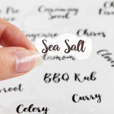 Talented Kitchen 300 Preprinted Spice Labels, Clear Spice Jar Labels For Pantry And Kitchen Spice Rack Organization, Black & White 5 Talented Kitchen 300 Preprinted Spice Labels, Clear Spice Jar Labels For Pantry And Kitchen Spice Rack Organization, Black & White - Image 3