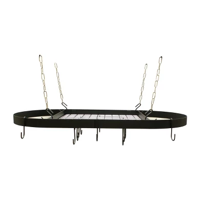 Range Kleen Black Enameled Steel Oval Hanging Pot Rack: Ceiling Kitchen Organizer, Pot Hanger, 1 Year Warranty 7 Range Kleen Black Enameled Steel Oval Hanging Pot Rack: Ceiling Kitchen Organizer, Pot Hanger, 1 Year Warranty - Image 5