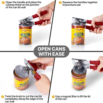 Manual Can Opener For Seniors, Heavy Duty With Comfort Grip & Magnet For Kitchen Camping 8 Manual Can Opener For Seniors, Heavy Duty With Comfort Grip & Magnet For Kitchen Camping - Image 6