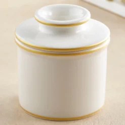 Butter Bell® Crock – Le Bistro White With Gold Trim Ceramic Butter Keeper, Elegant French Café-Style Butter Dish For Fresh, Spreadable Butter -Target KitchenAid GUEST 9ea190f2 49ba 4429 b668 63da8f125a2b