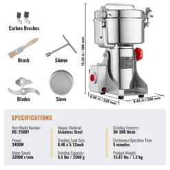 VEVOR 2500g Electric Grain Mill Grinder, High Speed 3400W Commercial Spice Grinders, Stainless Steel Pulverizer Powder Machine -Target KitchenAid GUEST 9ec73a5e 137c 4f19 b6e1 43f4041d39c3