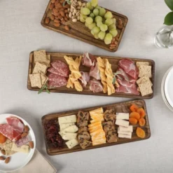 Gibson Home Truss Peak 3 Tier Serving Tray For Party, 18" Acacia Wood Cupcake/Charcuterie/ Dessert Farmhouse Tiered Platters -Target KitchenAid GUEST 9f3895aa 8abb 40e5 bf0e 222acaf13a55