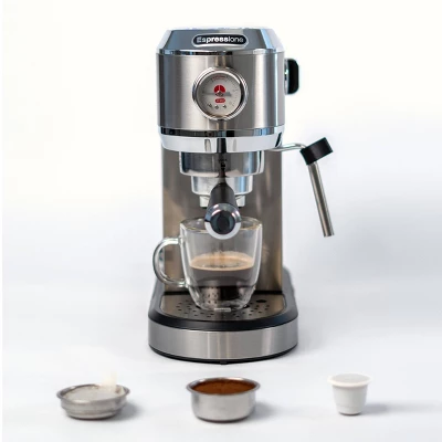 Espressione 3-in-1 Plastic/Metal Espresso Maker Stainless Steel Finish: Electric Coffee Machine For Ground, Capsules & Pods 4 Espressione 3-in-1 Plastic/Metal Espresso Maker Stainless Steel Finish: Electric Coffee Machine For Ground, Capsules & Pods - Image 2