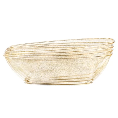 Posh Setting Gold Glitter Oval Salad Bowl - 72 Oz. - 4 Pack 7 Posh Setting Gold Glitter Oval Salad Bowl - 72 Oz. - 4 Pack - Image 5